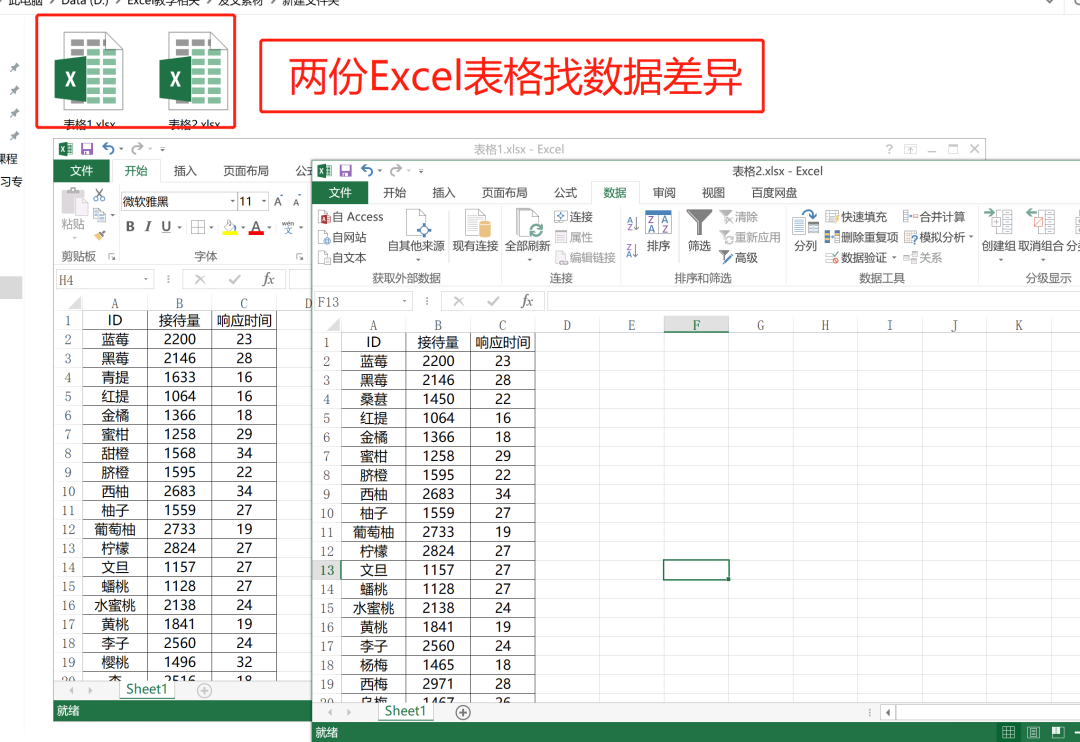 vlookup两个表怎么匹配相同数据（两份Excel表格核对数据差异）